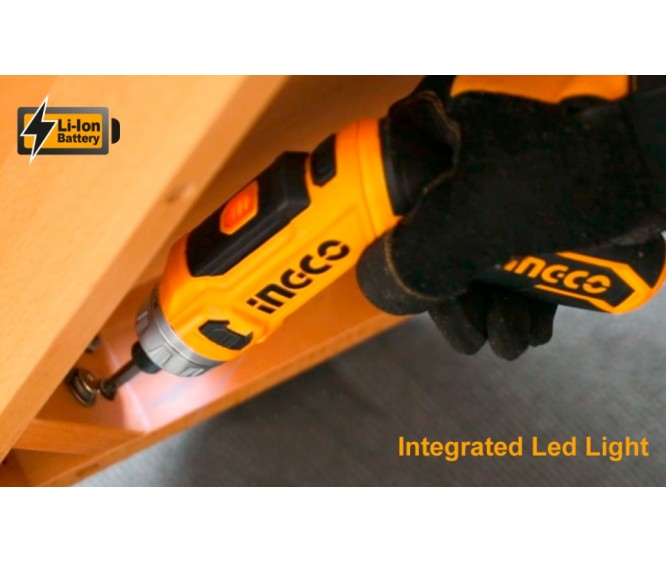 INGCO 8V 6NM 90° Rotatable LithiumIon Cordless Screwdriver with